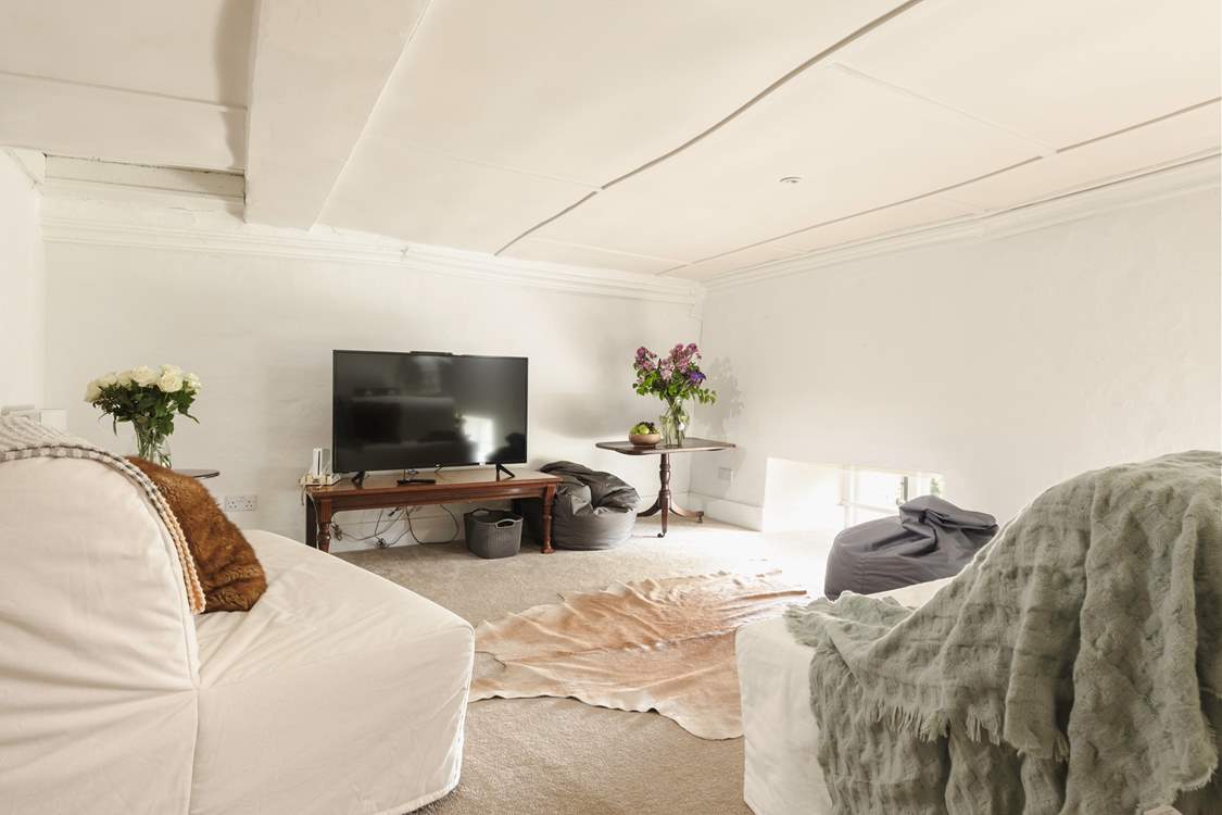 The large Smart TV is perfect for movie nights.