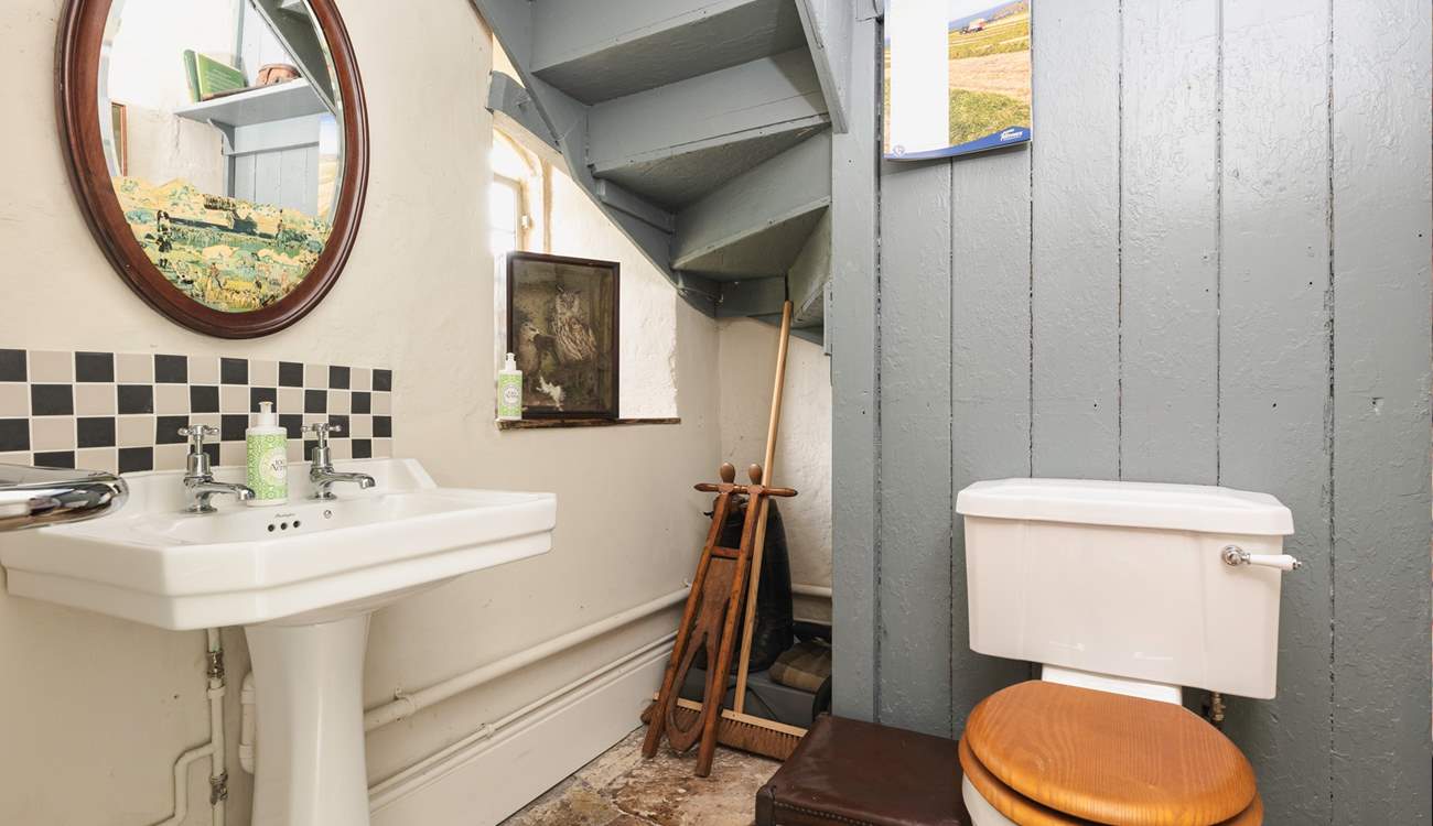 The downstairs cloakroom has quirky features.