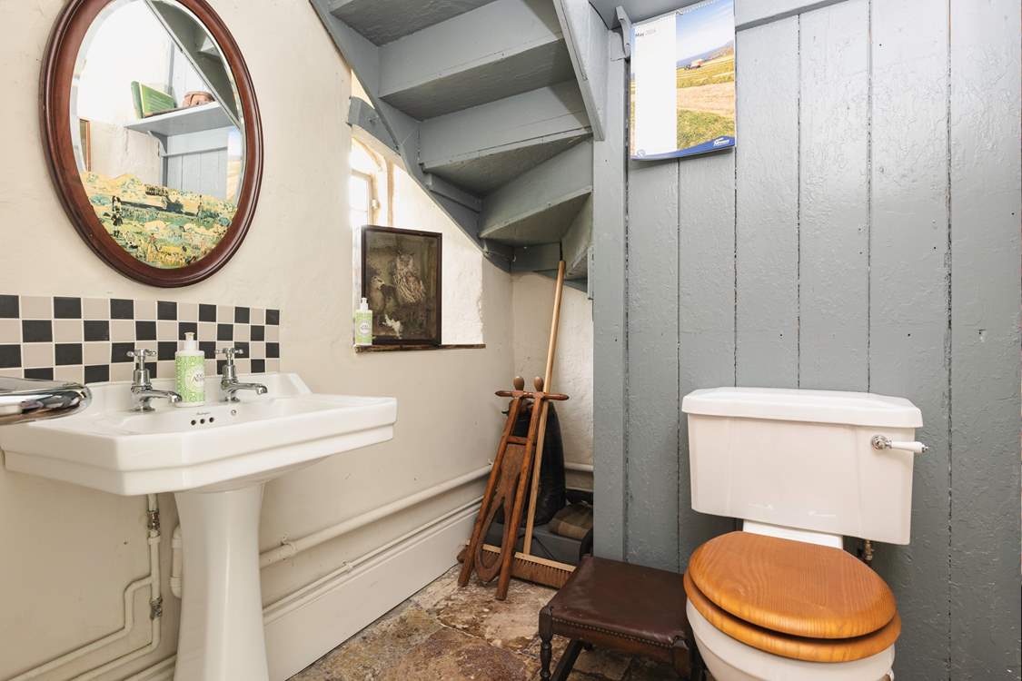 The downstairs cloakroom has quirky features.