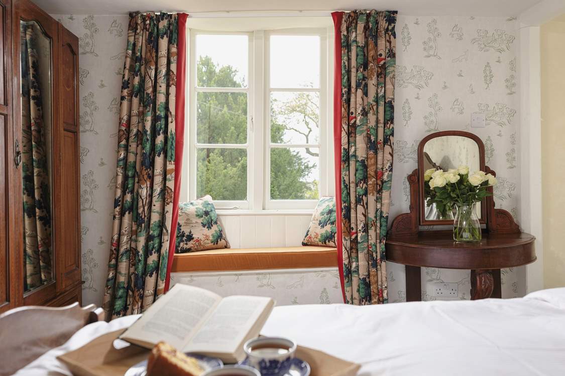 Views out to the gardens from the window seat.