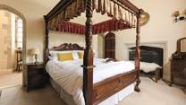 You'll sleep like a prince or princess in this beautiful four-poster bedroom.