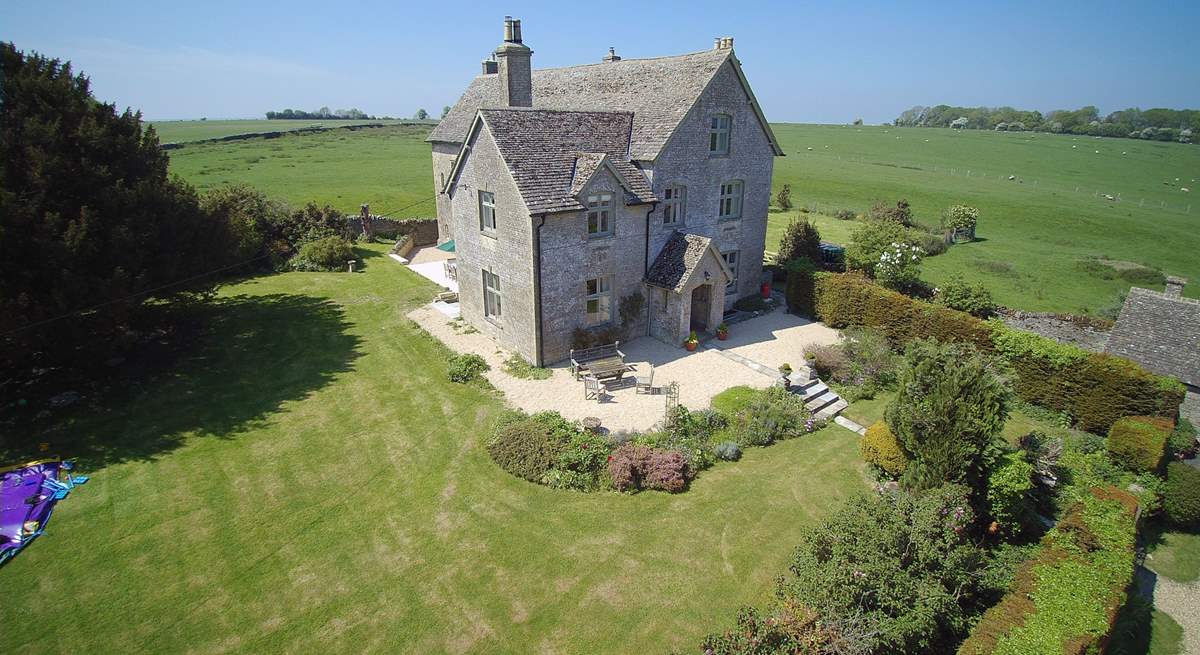 You can just see traces of the original palace footprint on the banked area to the right of the property.