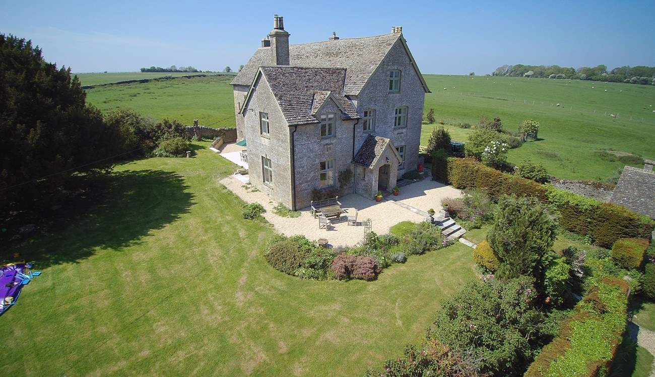 You can just see traces of the original palace footprint on the banked area to the right of the property.