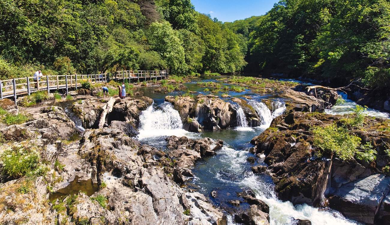 Magical Cenarth Falls are worth a visit, with the neighbouring Coracle Centre and cafe.