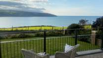 Take in the captivating sea views from the front terrace after relaxing in the hot tub.  