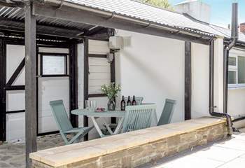 The sunny courtyard is the prefect spot for al fresco dining.