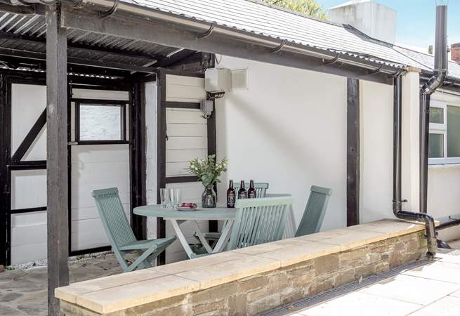 The sunny courtyard is the prefect spot for al fresco dining.