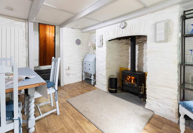 There's even a wood-burning stove in the dining-room, enjoy the flickering flames while sat at the table.