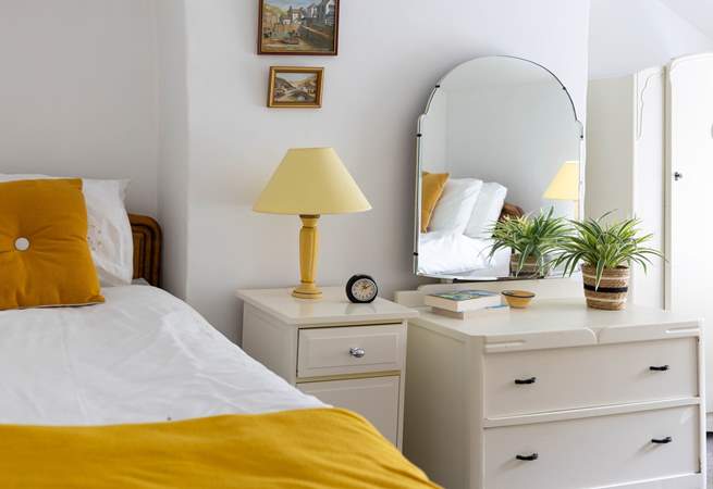 The twin bedroom setting.