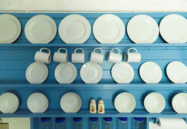 Plenty of crockery for your use.