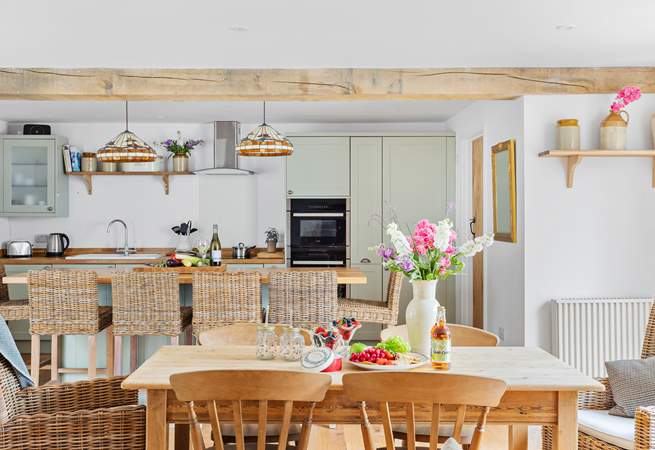 Such a light and bright entertaining space.