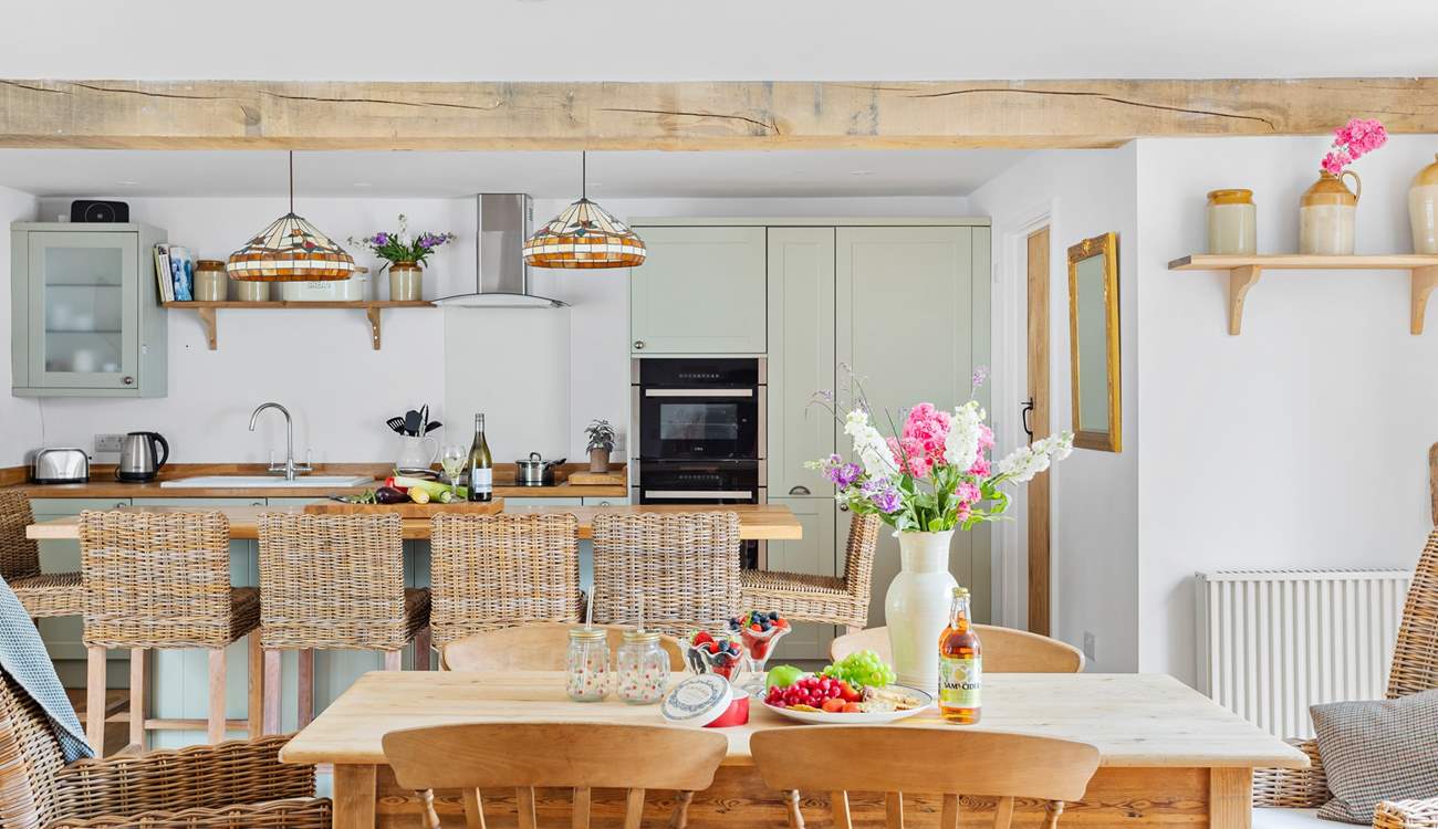 Such a light and bright entertaining space.