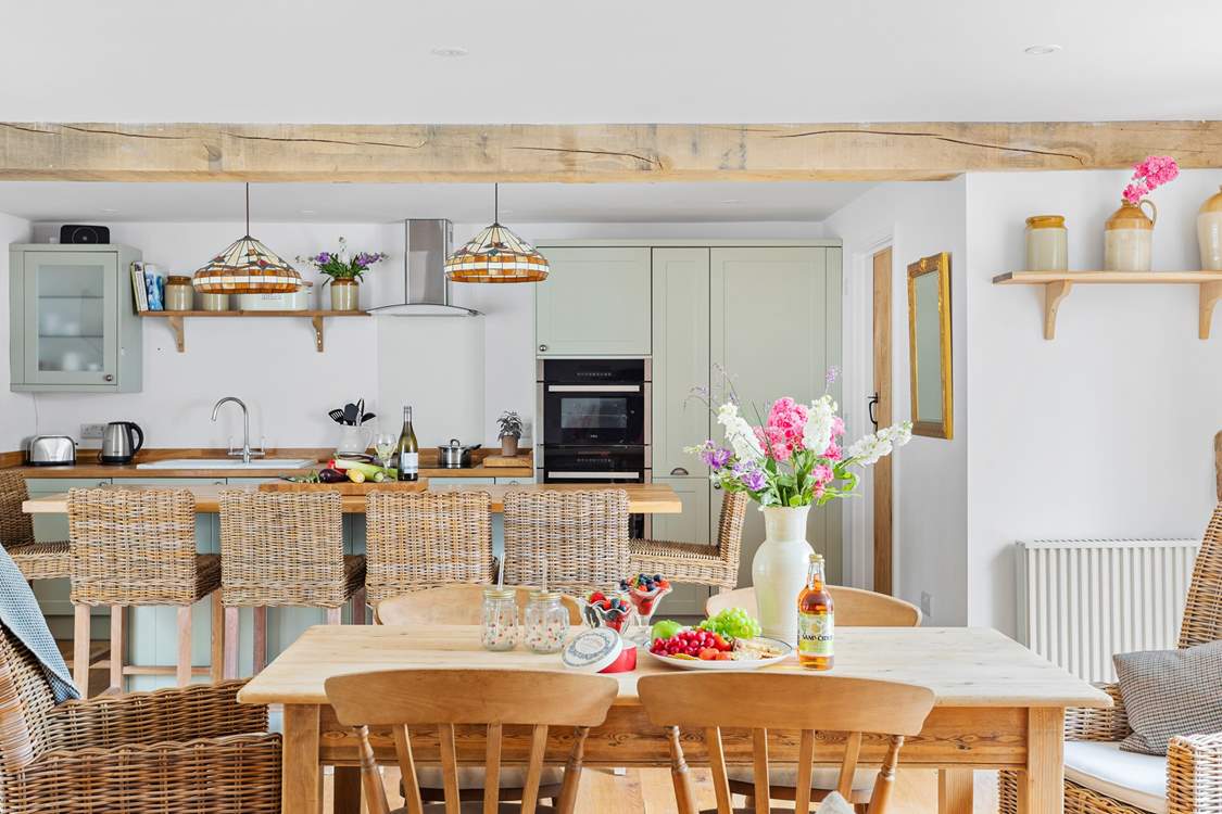 Such a light and bright entertaining space.