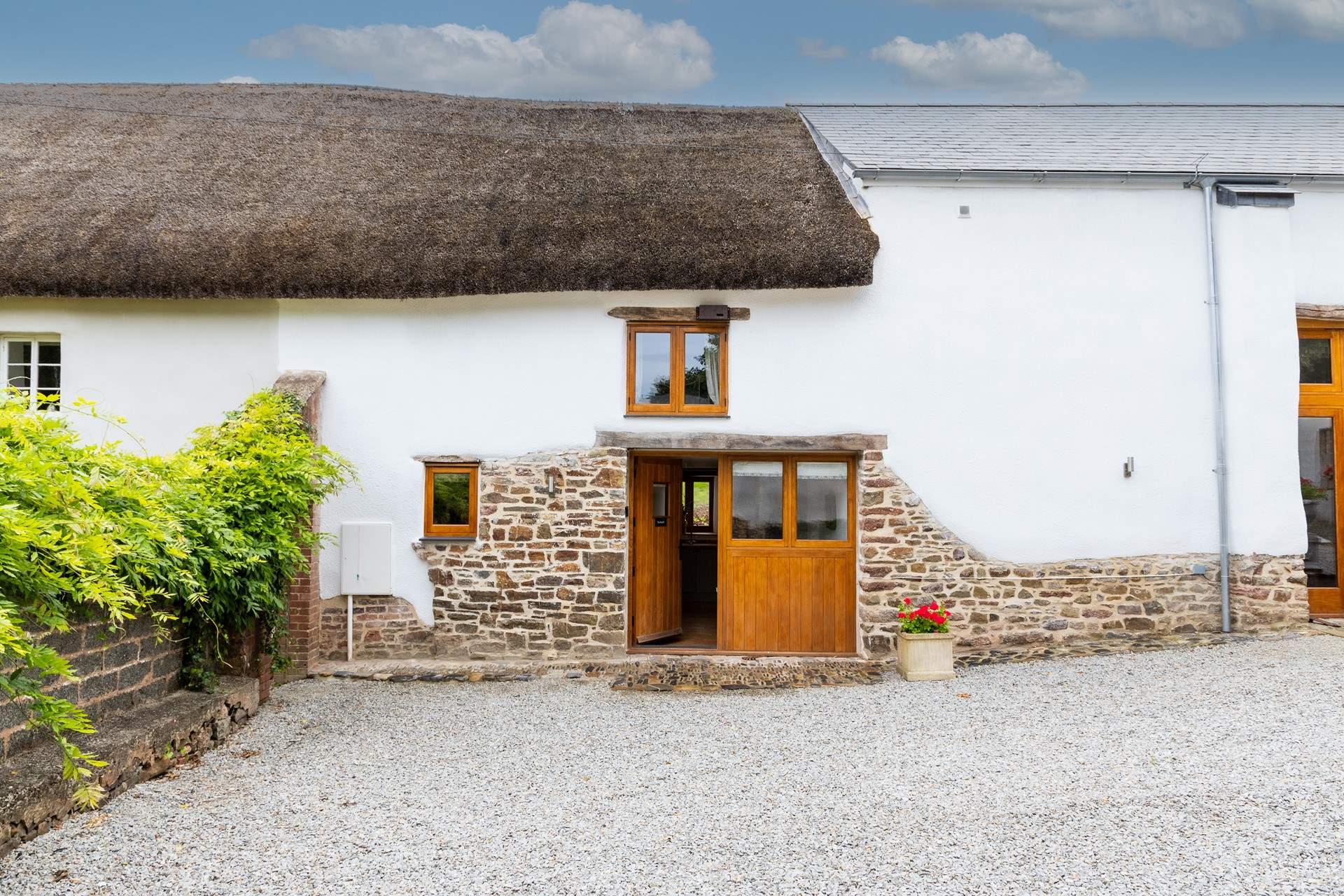 The front parking-area is shared with The Threshing Barn however there is extra parking on the owner's drive.