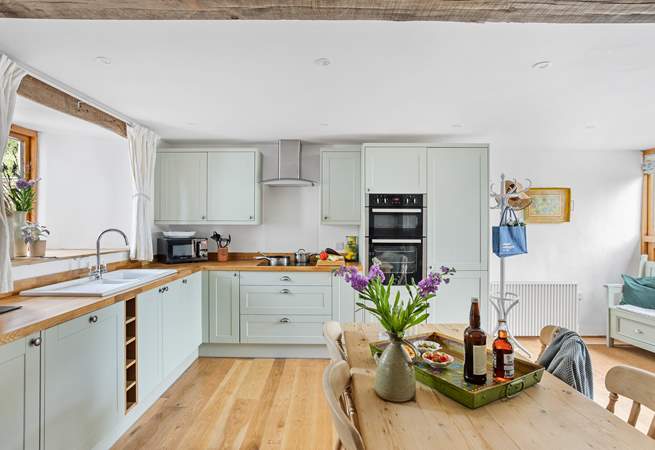 The fully equipped kitchen is the perfect spot to rustle up a lazy brunch each day.