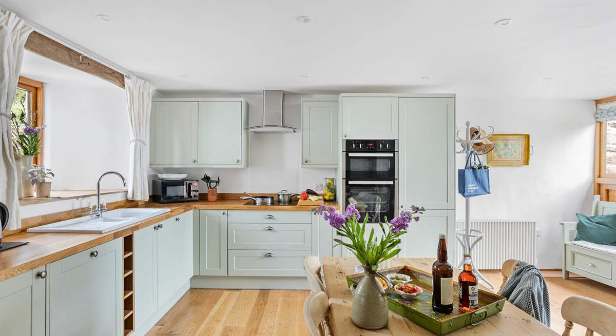 The fully equipped kitchen is the perfect spot to rustle up a lazy brunch each day.