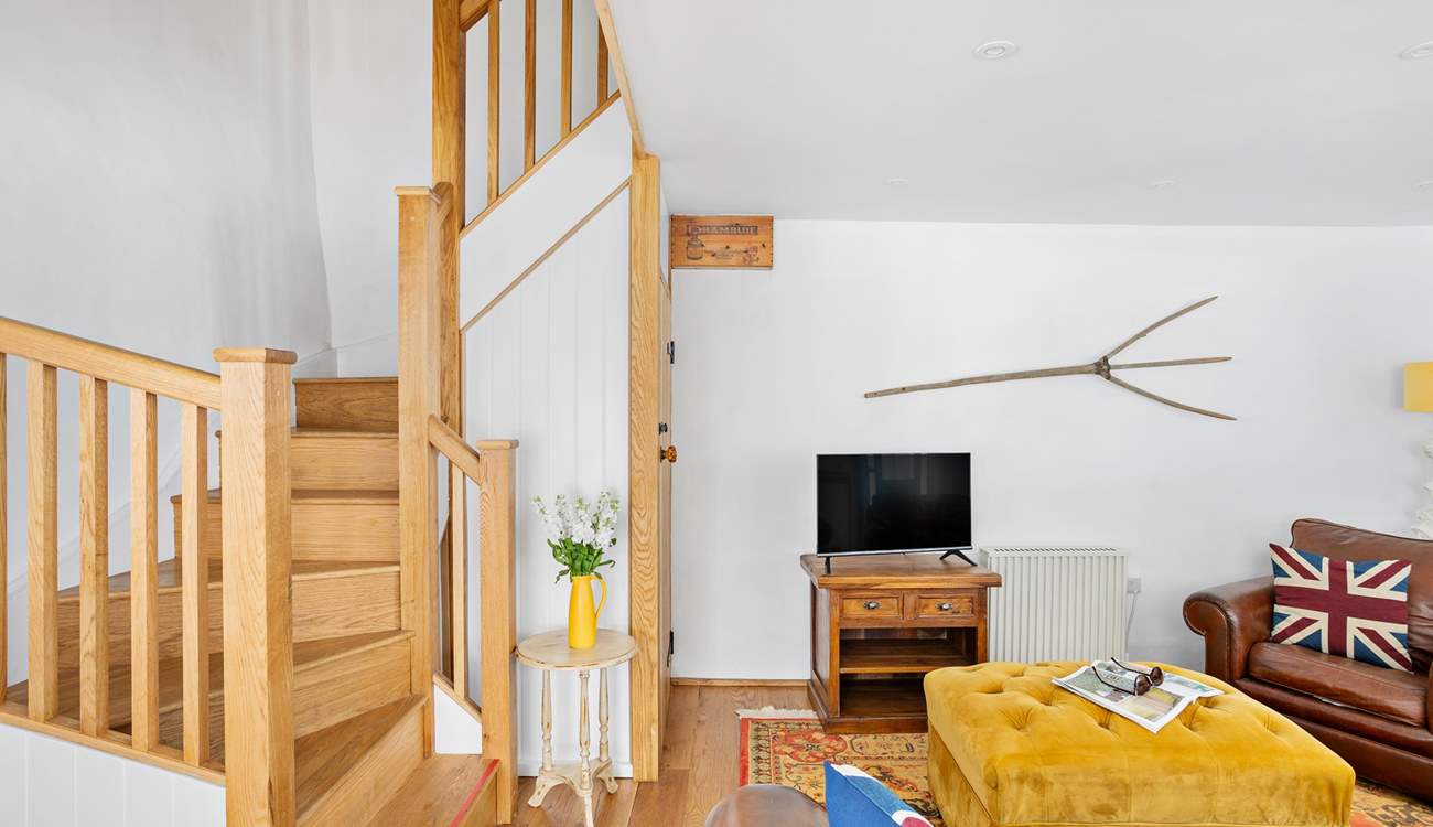 Head up the stairs to find the two bedrooms and family bathroom.