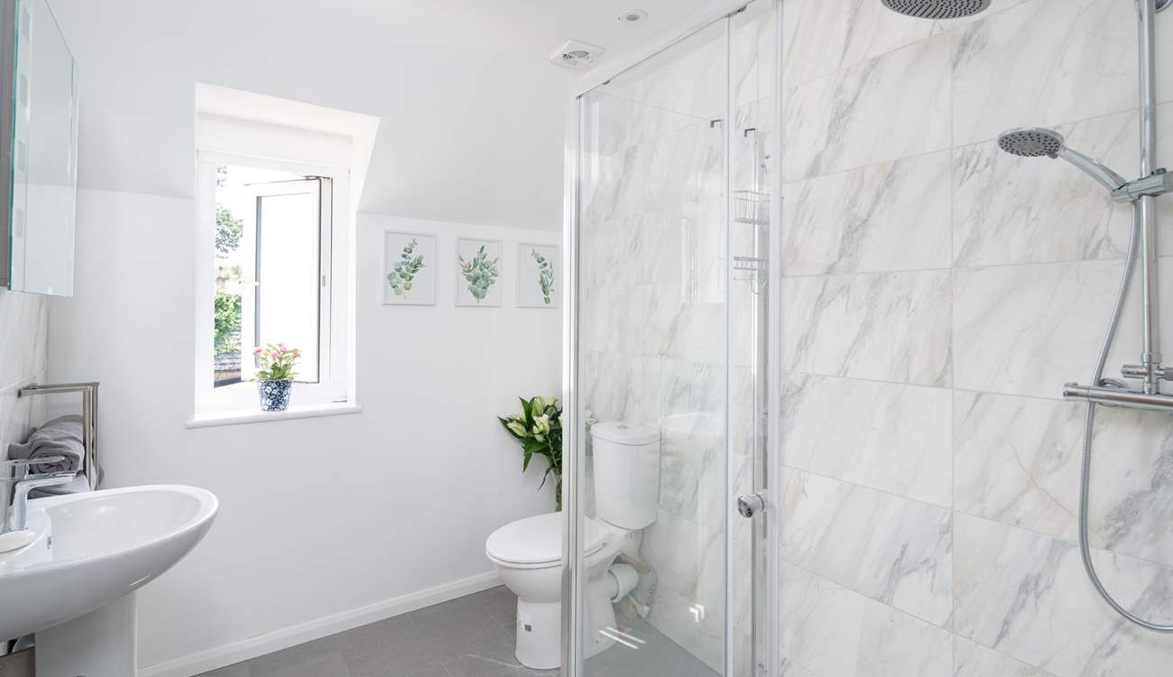 There is a contemporary and modern shower-room upstairs.