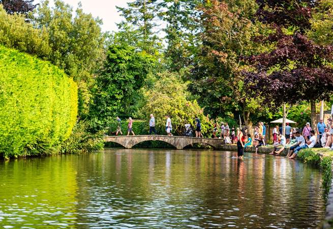 Bustling Bourton-on-the-Water is a favourite tourist spot.