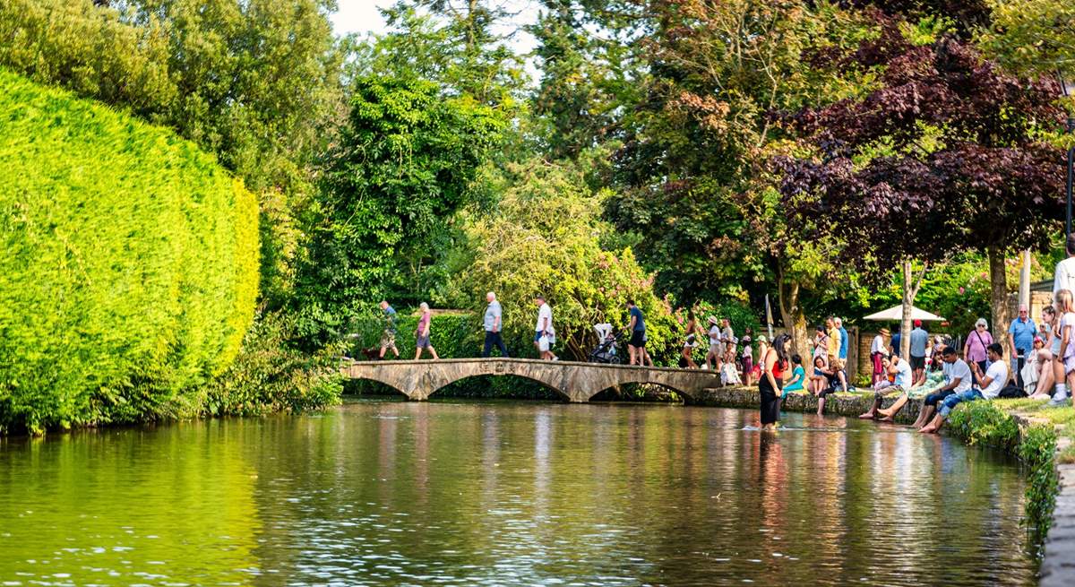 Bustling Bourton-on-the-Water is a favourite tourist spot.