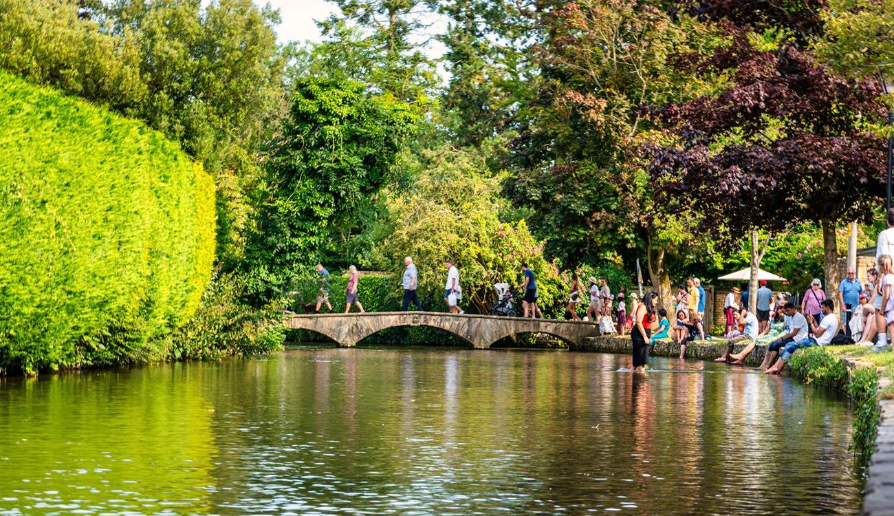 Bustling Bourton-on-the-Water is a favourite tourist spot.