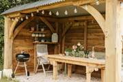 The outdoor dining area is perfect for balmy evenings.