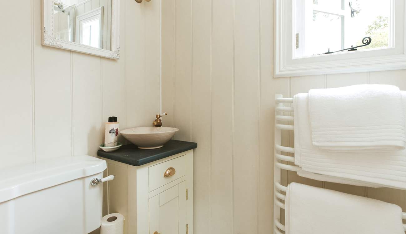The en suite shower-room is just the spot for refreshing after a day of adventures. 