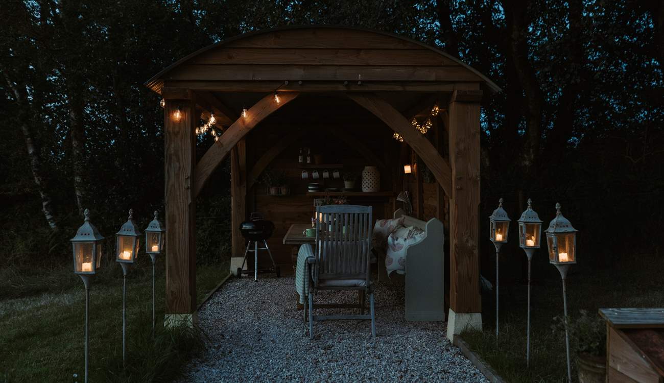 The fairy lights around the garden area means the evening will last longer.