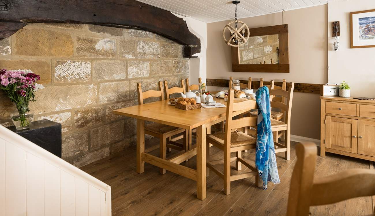 Share a meal around the farmhouse table.