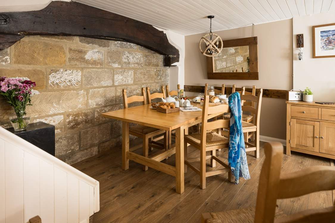 Share a meal around the farmhouse table.