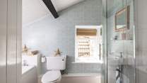 A seaside themed bathroom.