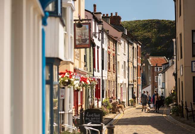 Stroll down the cobbled streets of Staithes.