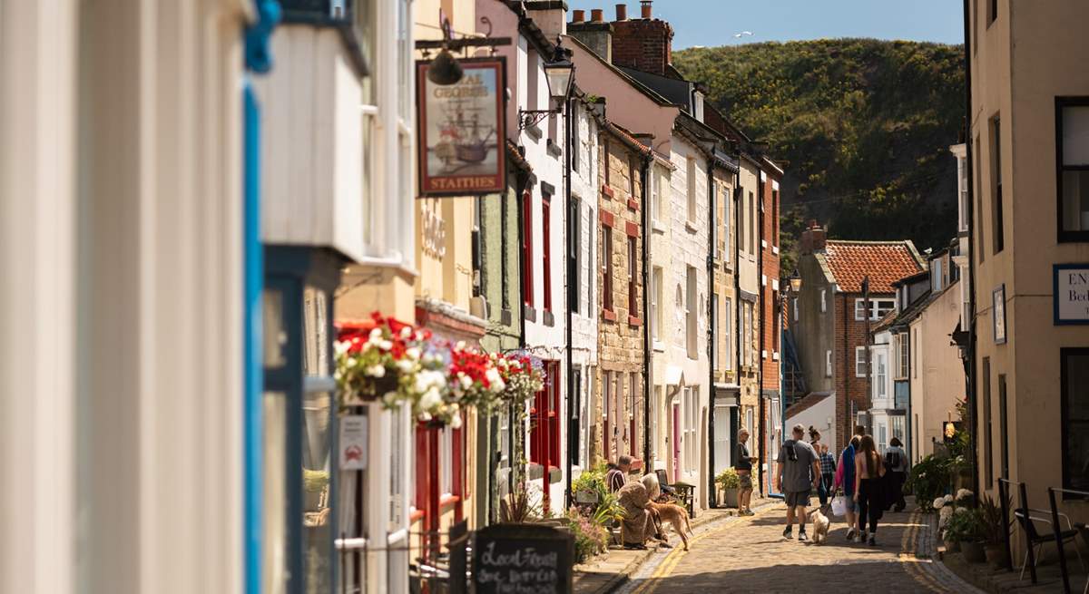 Stroll down the cobbled streets of Staithes.