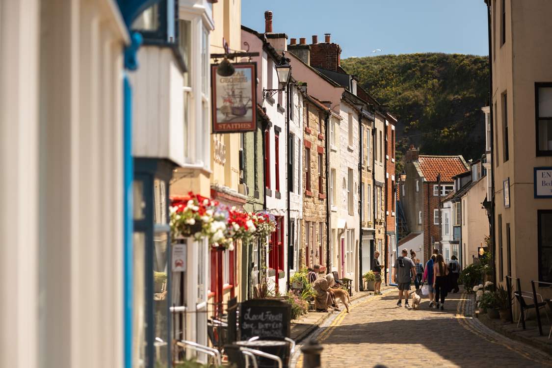 Stroll down the cobbled streets of Staithes.
