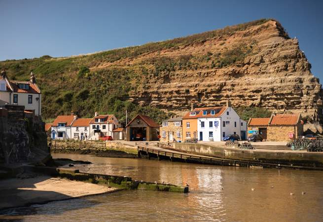 Across the beck to the lifeboat station.