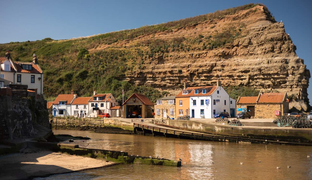 Across the beck to the lifeboat station.