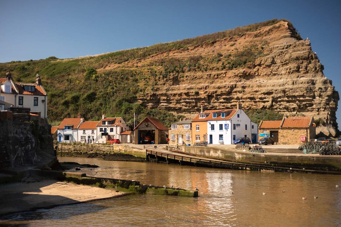 Across the beck to the lifeboat station.