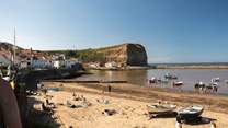 The gorgeous beach at Staithes.