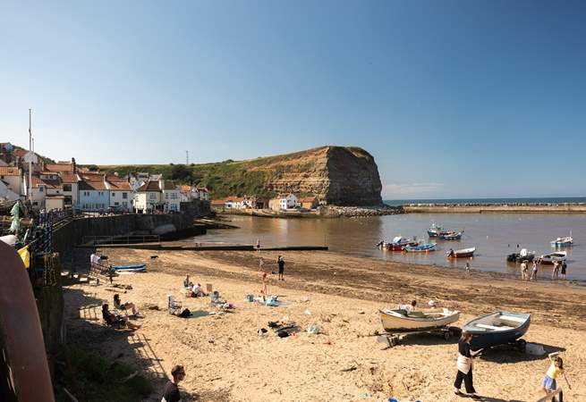 The gorgeous beach at Staithes.