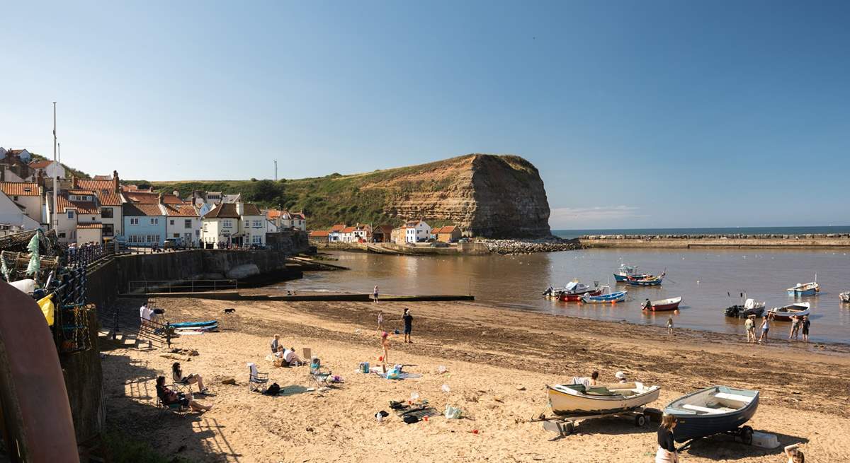 The gorgeous beach at Staithes.