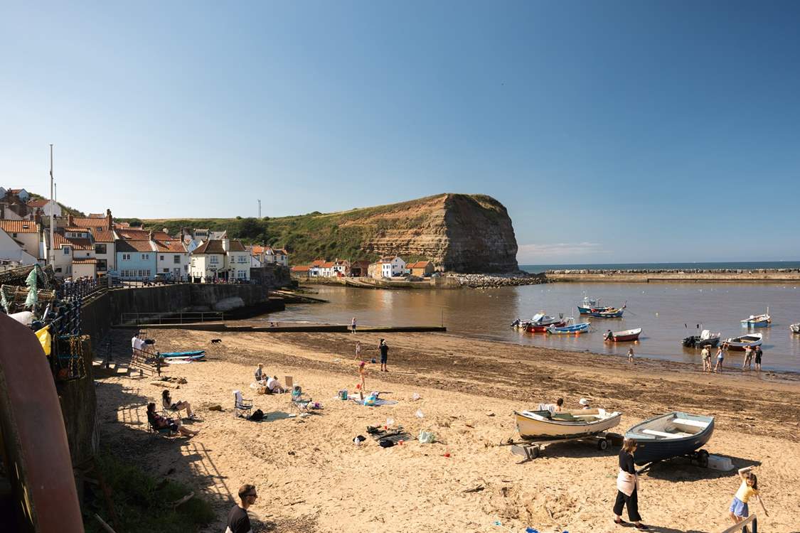 The gorgeous beach at Staithes.