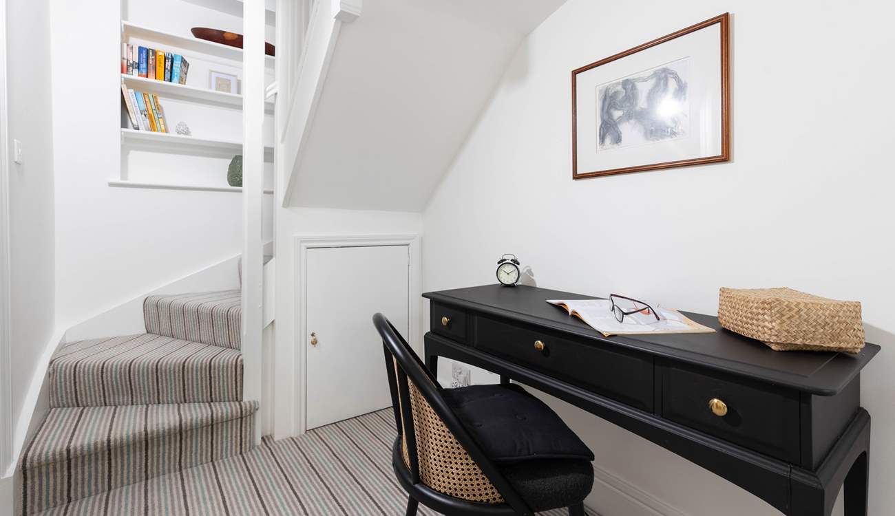 Climb the stairs to bedroom 3.