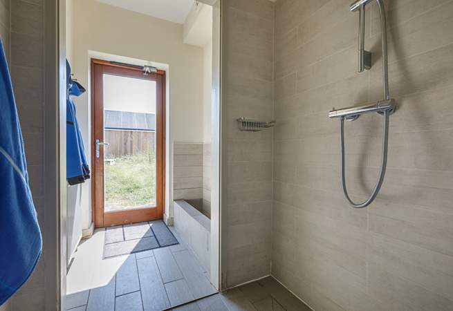 Wash off your sandy toes or take a shower straight from the beach!