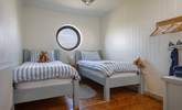 A nautical twin room, what can you see from the round window today? - Thumbnail Image