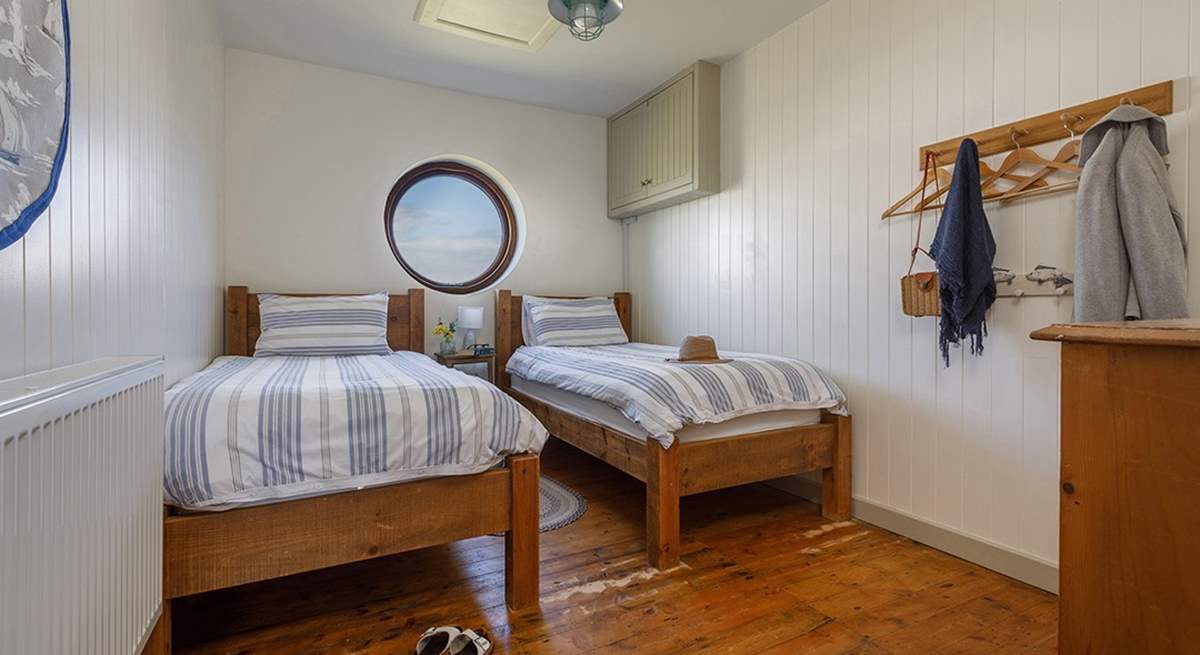 The ground floor twin bedroom is perfect for adults or children.