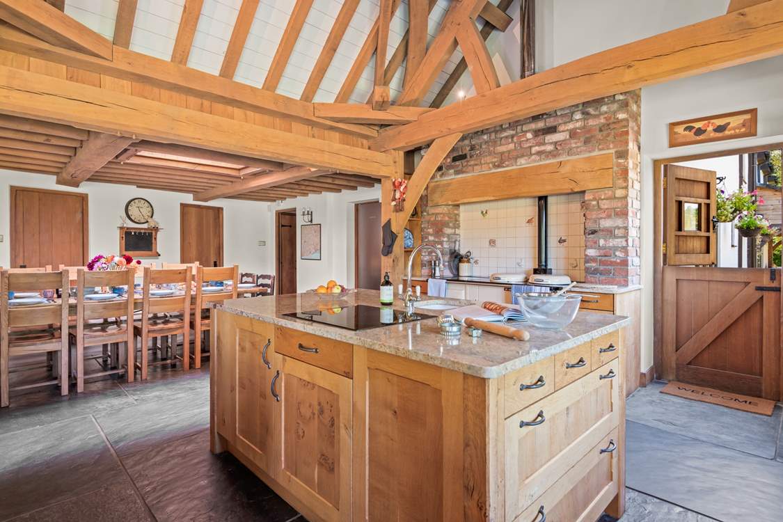 The kitchen/dining-room is exceptionally spacious and leads directly onto the patio area. Perfect for serving up a delicious barbecue.