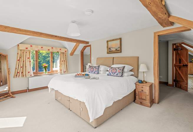 Bedroom 1 is home to this glorious super-king bed, which can also be configured as a twin room on request.