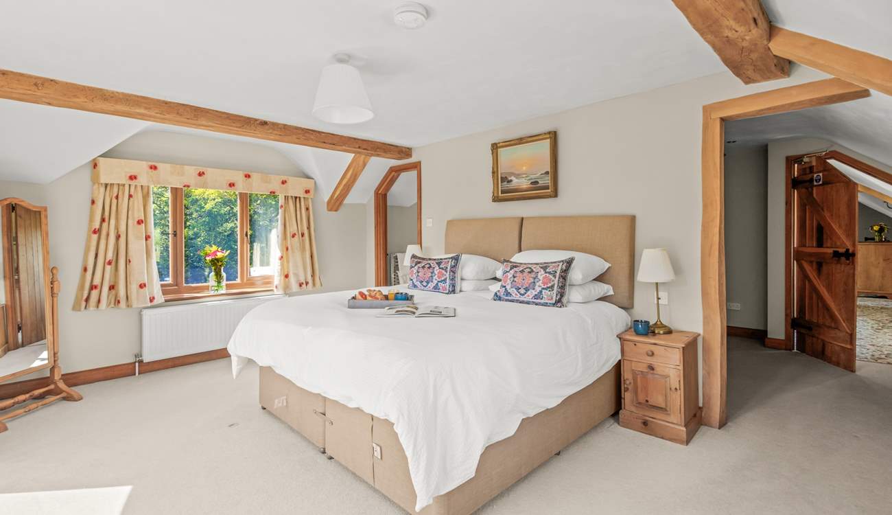 Bedroom 1 is home to this glorious super-king bed, which can also be configured as a twin room on request.