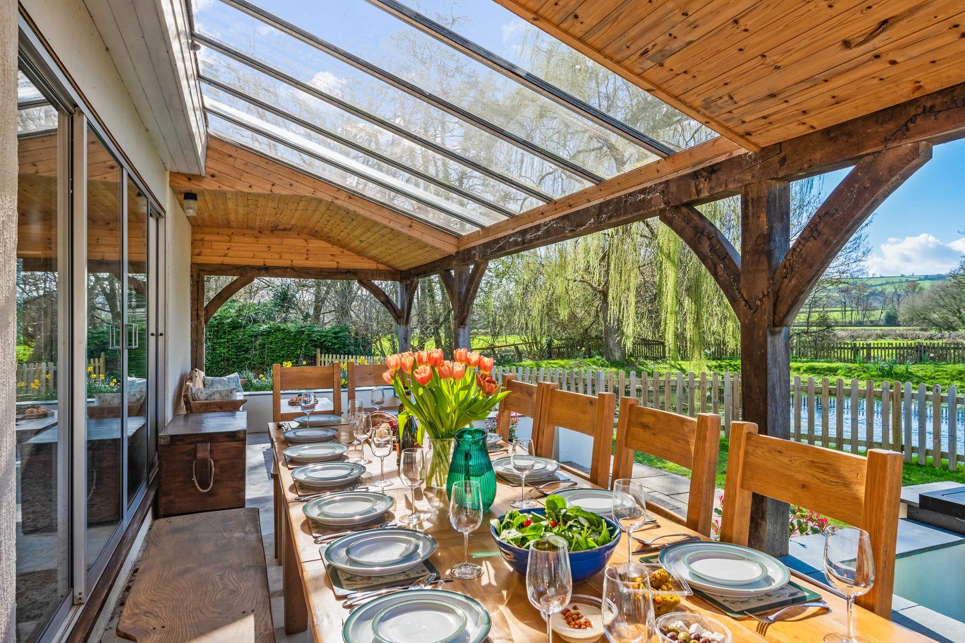 The fabulous covered verandah area provides a great space whatever the weather. 