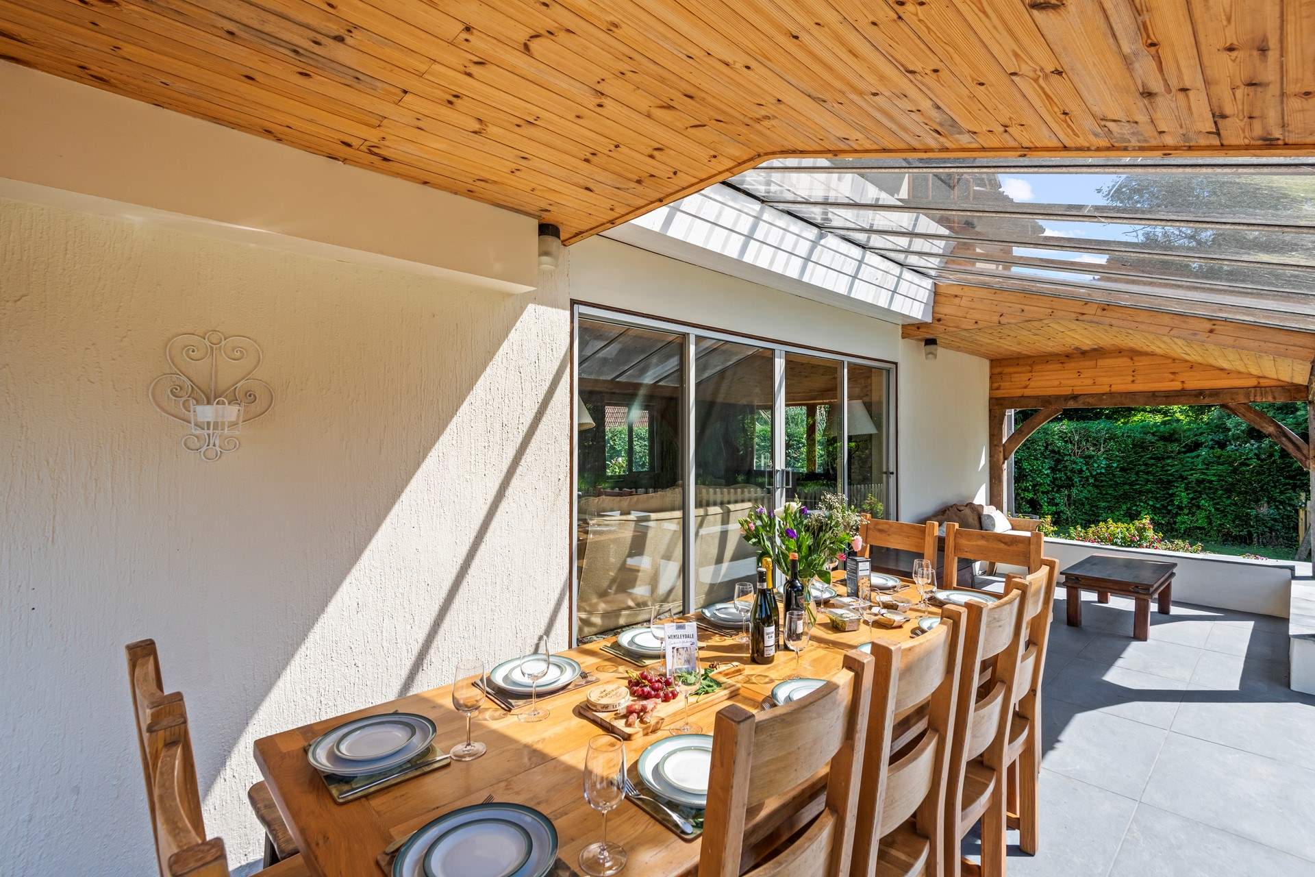 The fabulous covered verandah area provides a great space whatever the weather. 
